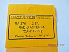 Details West # RA-276 Radio Antenna Can Type. 2 Each HO-Scale image 3