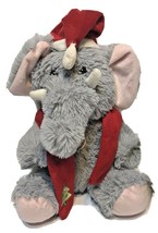 Dan Dee Collectors Choice Christmas Elephant Gray with Red Scarf and Hat 12" - $14.58