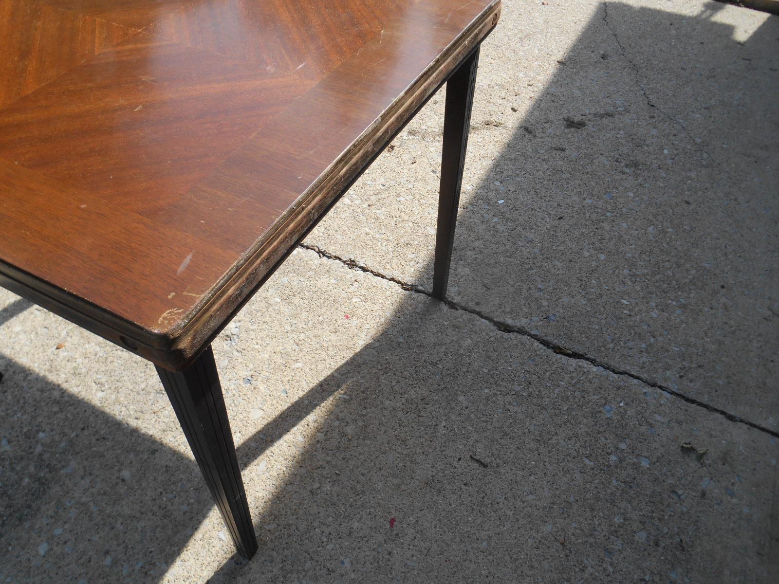 Antique CASTLEWOOD WOOD FOLDING CARD GAME TABLE Louisville Ky. Old Vtg