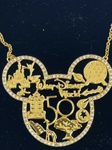 Rebecca Hook Disney Parks Mickey Mouse Icon WDW 50th Anniversary Necklace Gold - $222.74