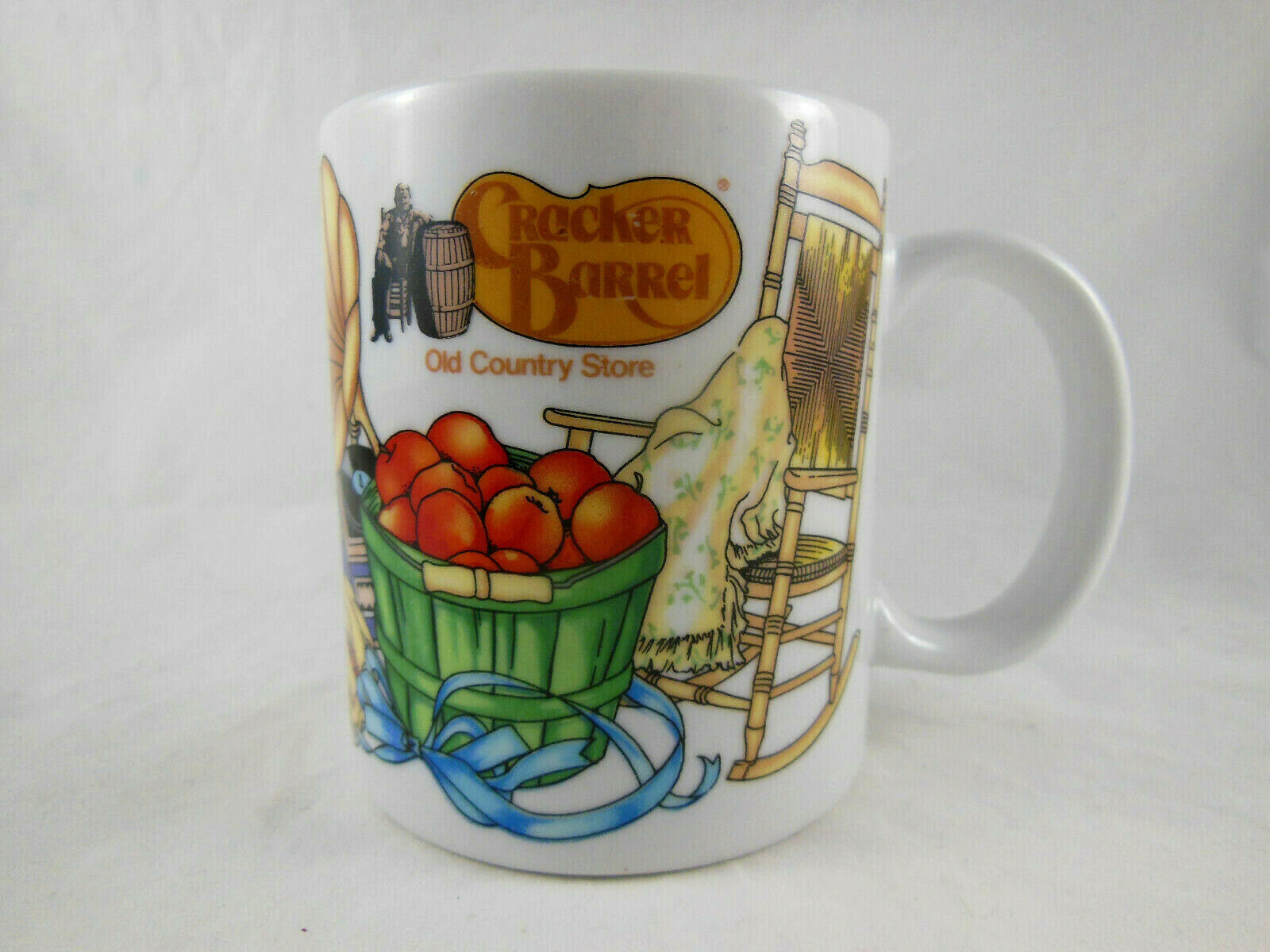 Vintage Cracker Barrel Coffee Mug Old Country Store Fruit Rocking chair ...