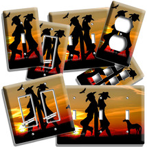 COWBOY COWGIRL ROMANTIC SUNSET LIGHT SWITCH PLATES OUTLET WESTERN ART RO... - $5.99+