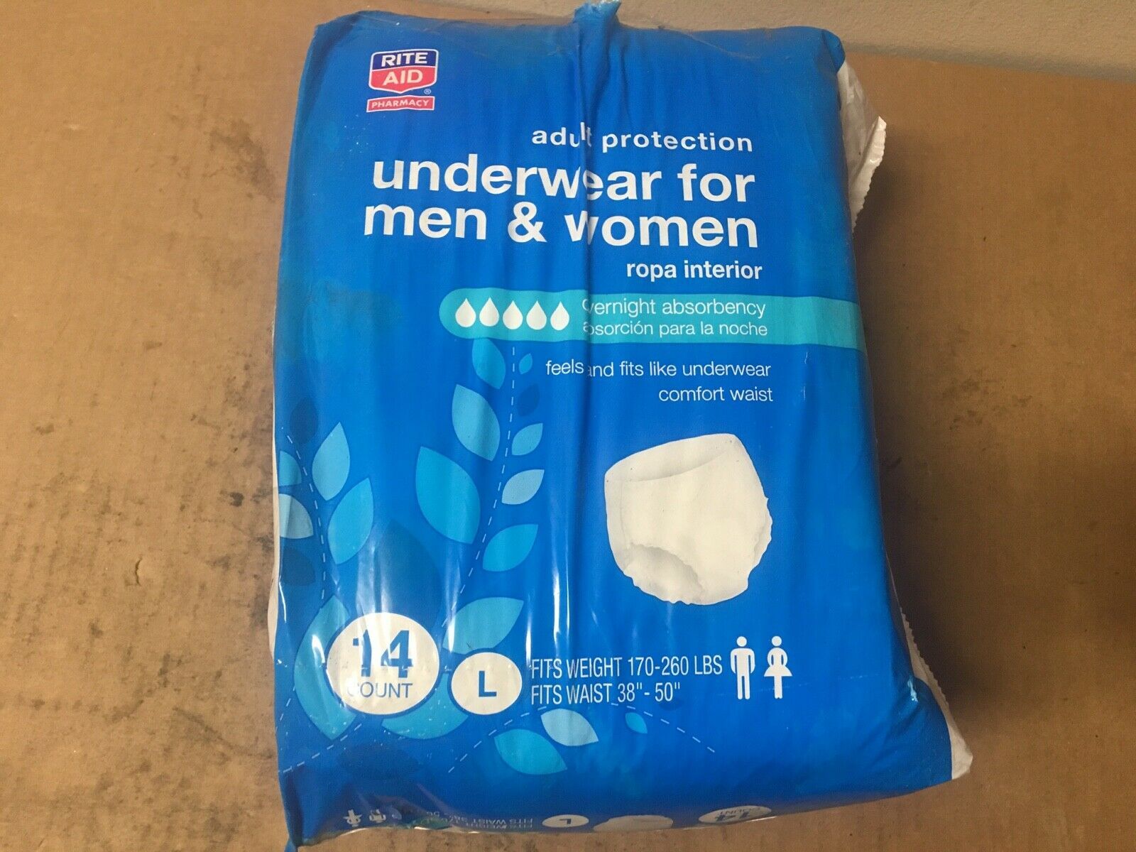 Rite Aid Adult Protection Underwear for Men & Women Overnight Absorb