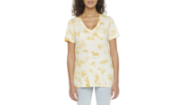 NWT Women a.n.a. YELLOW TIE DYE POCKET  Tee Cotton Top Size X Large - NEW - $11.87