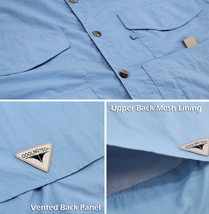 Men’s Cooling Tech Waterproof Quick Dry UPF 50+ Nylon Fishing Button Shirt - XL image 4