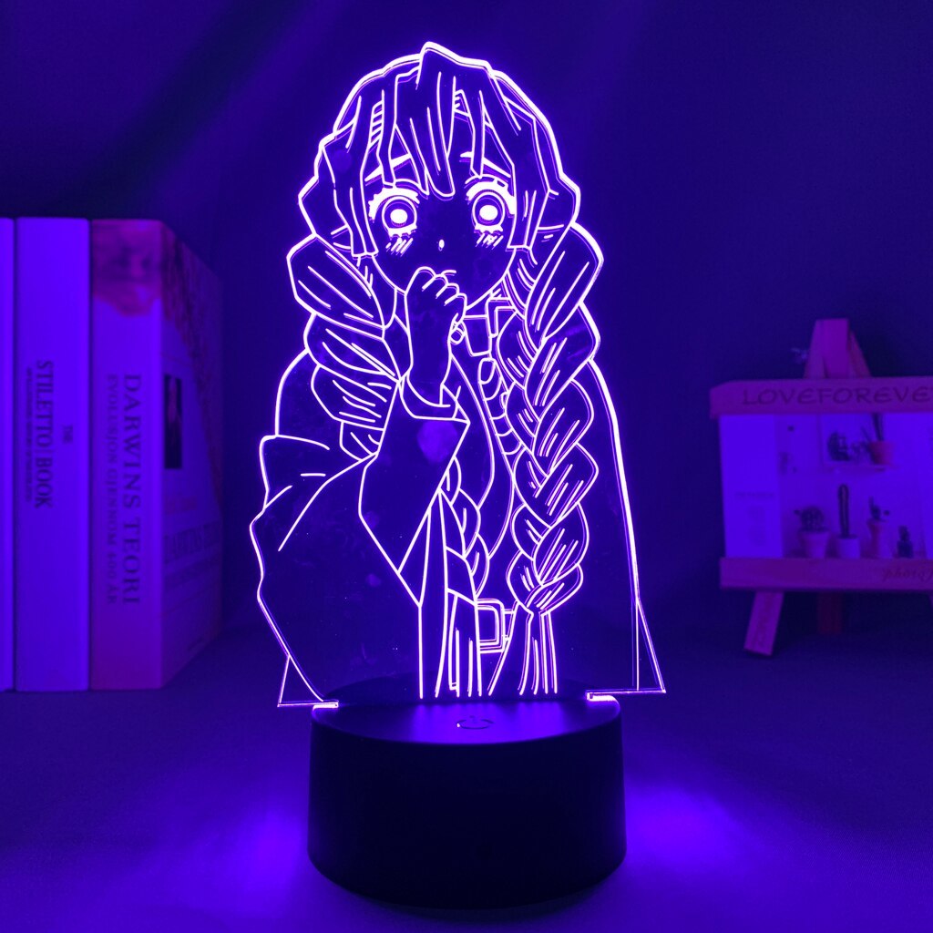 Acrylic Led Night Light Anime Demon Slayer Agatsuma Zenitsu Figure for Kids 24