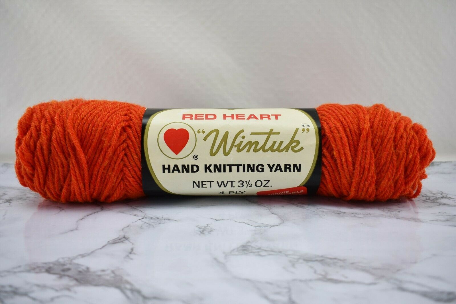 Primary image for Vintage Red Heart Wintuk Orlon Acrylic 4 Ply Yarn - 1 Skein Sunset Red #290
