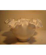 Fenton milk glass silver crest double crimp bowl. - $20.00