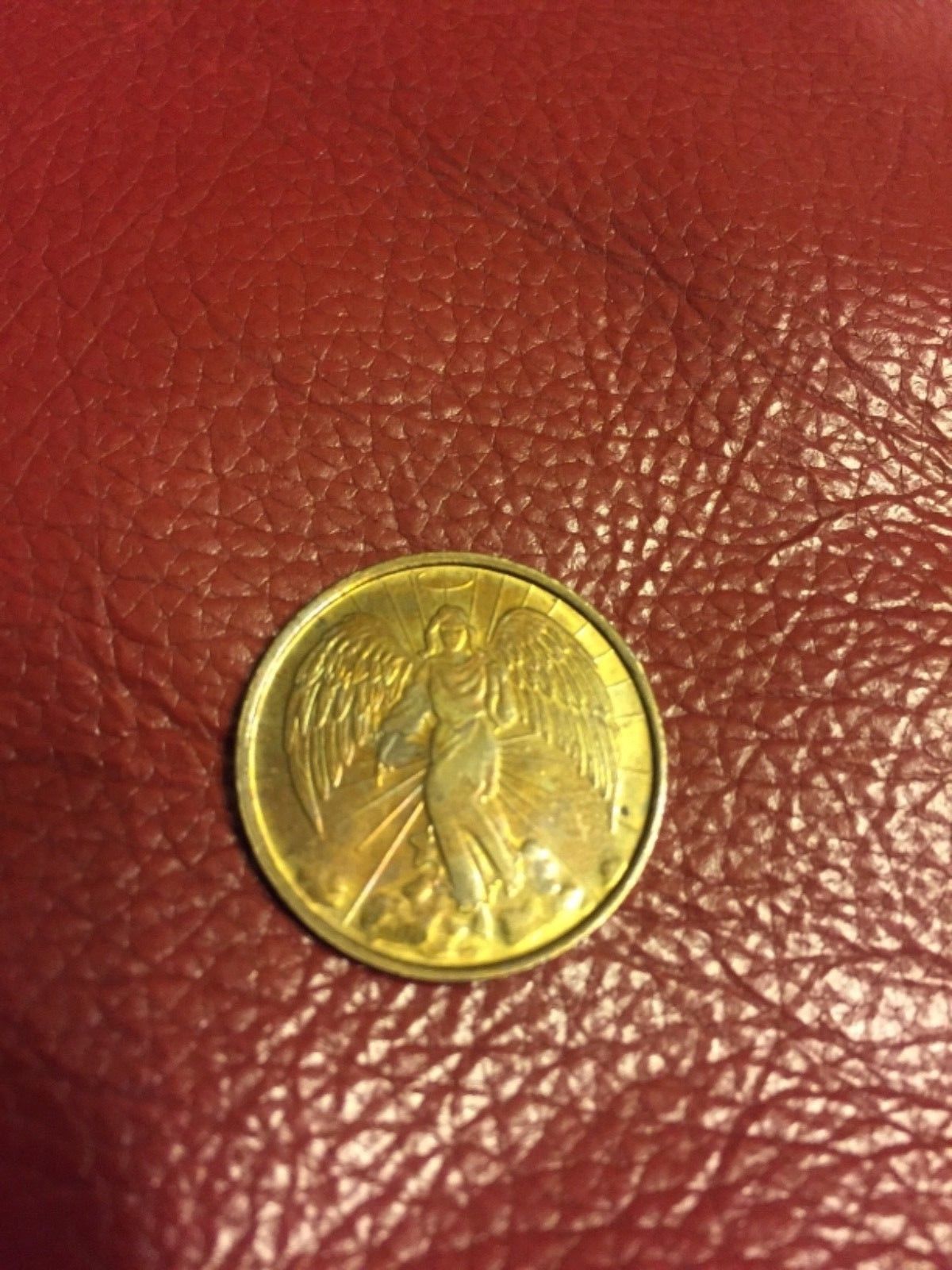 Guardian Angel Tokens 1” gold in color 1 pocket coin Medals