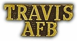 Travis Afb Air Force Base Script Gold Lapel Pin - $18.99