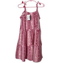 The Childrens Place Floral Striped Tiered Dress Pink Tassel Trim Size 5T... - $18.80