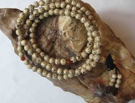 Tibetan 108 Natural WHITE SANDALWOOD Meditation Prayer Beads - $19.99
