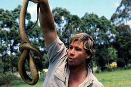 Steve Irwin Crocodile Hunter holding large snake 18x24 Poster - $23.99