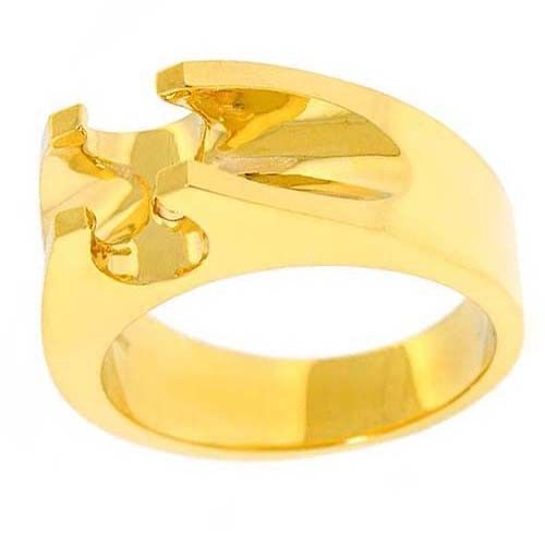 MENS DIAMOND RING MOUNTING SEMI MOUNT TENSION SET 14K YELLOW GOLD