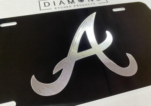 DEEP Engraved Atlanta Braves A Car Tag Diamond Etched Aluminum License Plate