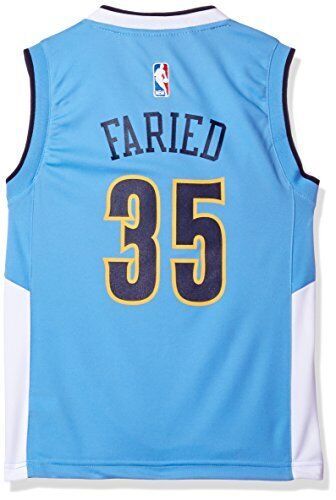 Adidas NBA Denver Nuggets Faried K Boys Road Jersey, Light Blue - Medium (10-12)