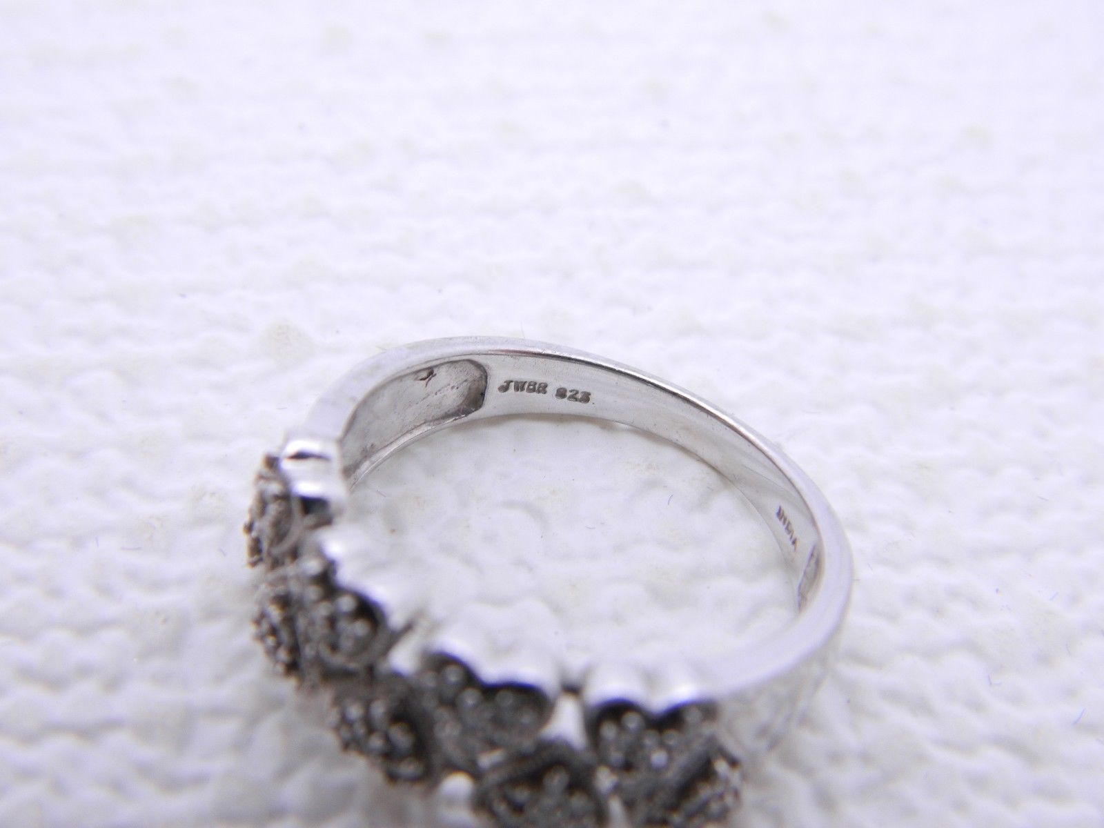 JWBR .925 Heart Sterling Silver Diamond Ring Size 7 Rings