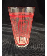 Vintage Red Drink Mixing Glass - Margarita Manhattan Daiquiri Whiskey Sour - $19.99
