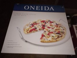 Oneida Platinum 14 3/4&quot; Large Pizza Stone With Rack Serving Rack #05855 ... - $39.59