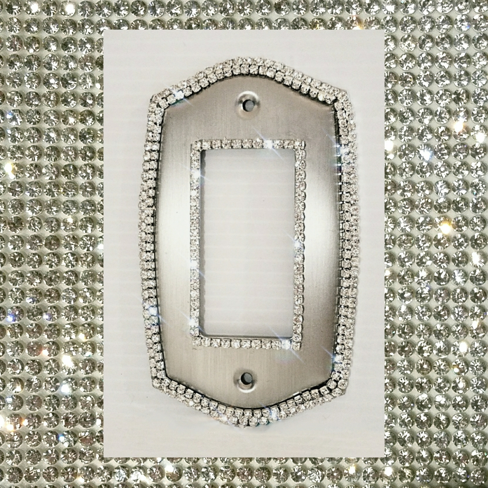Decorative Round Crystal Rhinestone Bling Switch Plate Cover/ Light