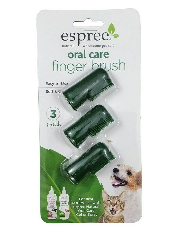 Espree Oral Care Dog & Cat Dental Finger Brush 3-Count Pack Soft, Gentle Bristle