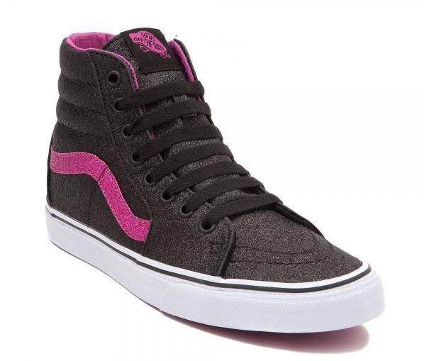 black sparkly vans