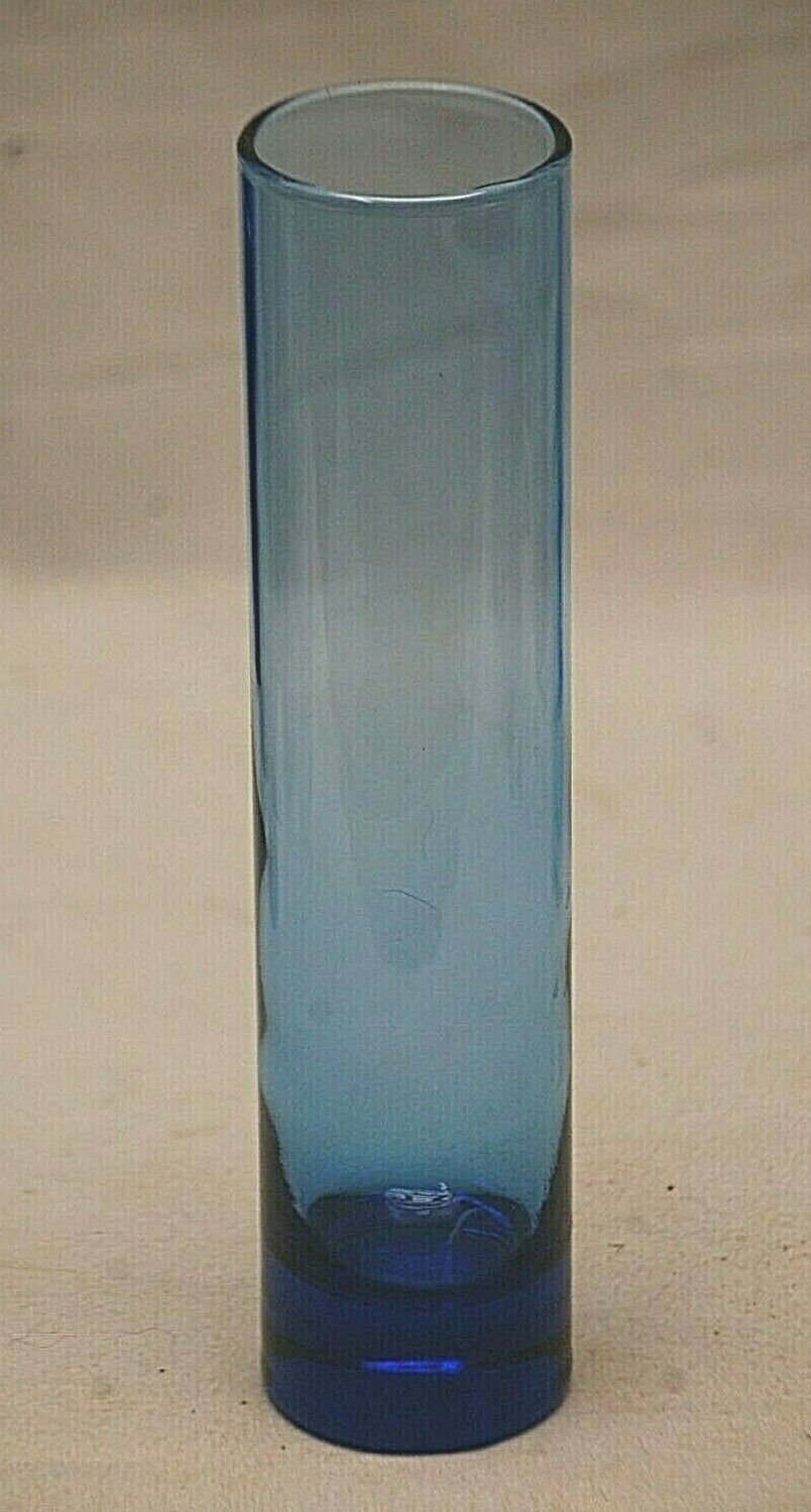 Libbey Cobalt Blue Glass Cylinder Bud Vase Vases