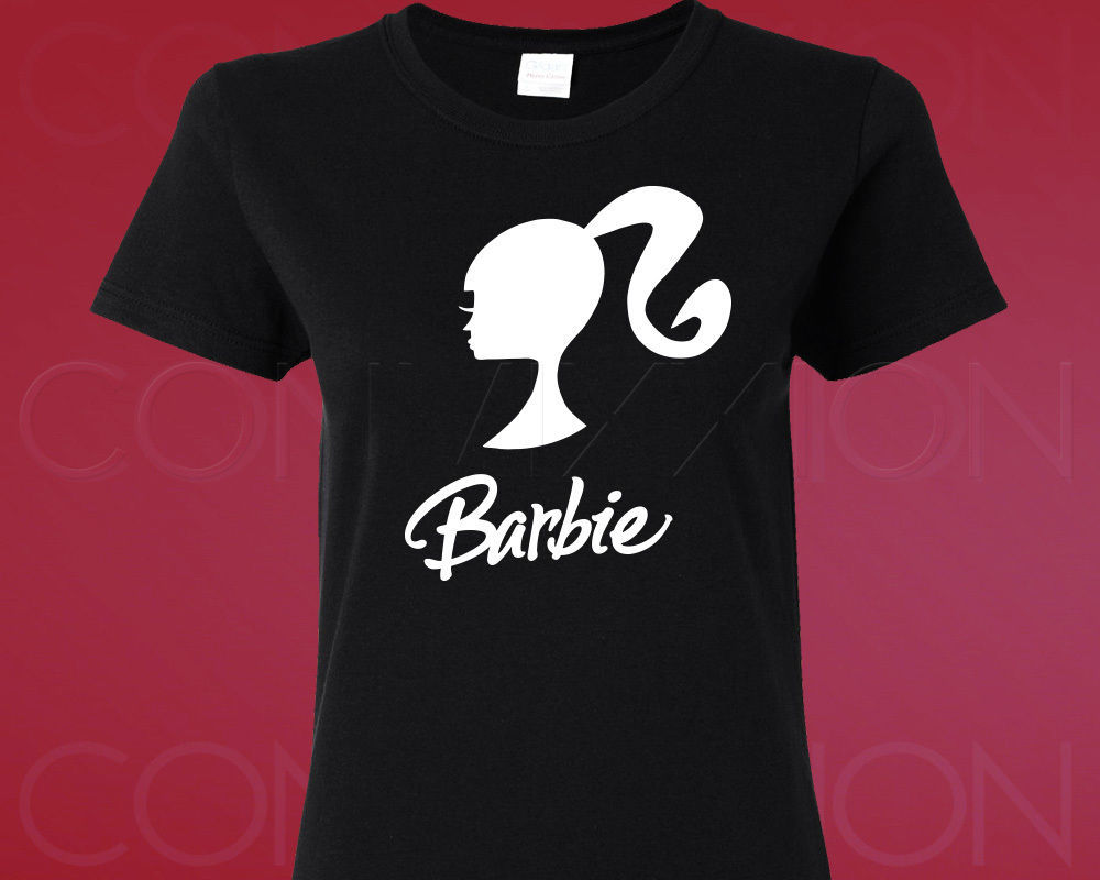 BLACK BARBIE T SHIRT FASHIONISTA GIRL SILHOUETTE S M L XL 2X 3X LADIES ...