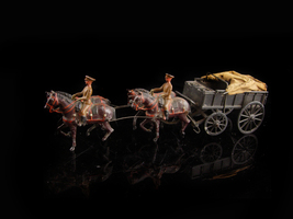 Antique lead toy soldiers and wagon - Britains LTD - military covered wa... - $195.00