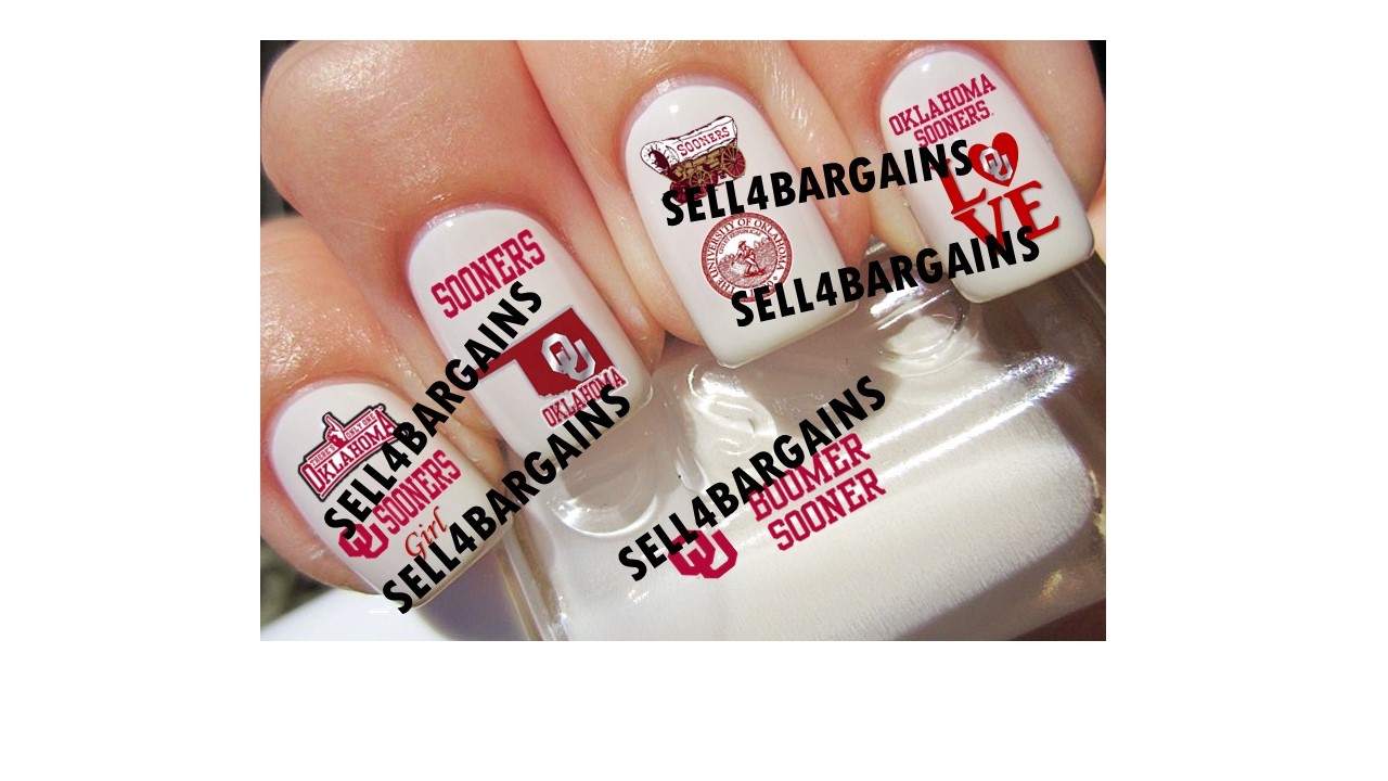 UNIVERSITY of OKLAHOMA SOONERS Logos》10 Different Designs《Nail Art Decals