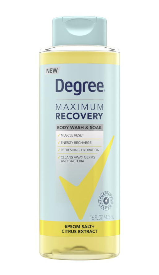 Degree Maximum Recovery Body Wash and Soak, Epsom Salt and Citrus