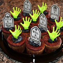 12pcs Halloween Tombstones Cake Toppers Dessert Food Picks Cake Decorati... - $8.96