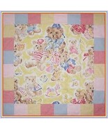 Unisex Baby Quilt Teddy Bear Red Blue Pink Yellow Bears Gingham - $65.00