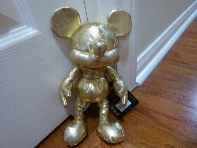 mickey mouse gold plush
