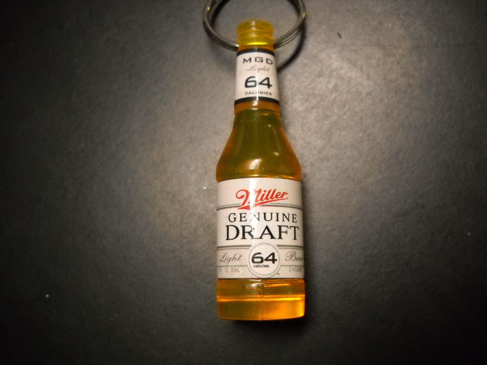 Miller Genuine Draft Key Chain Bottle Opener 64 Calorie Light Beer Amber Bottle Modern (1970Now)