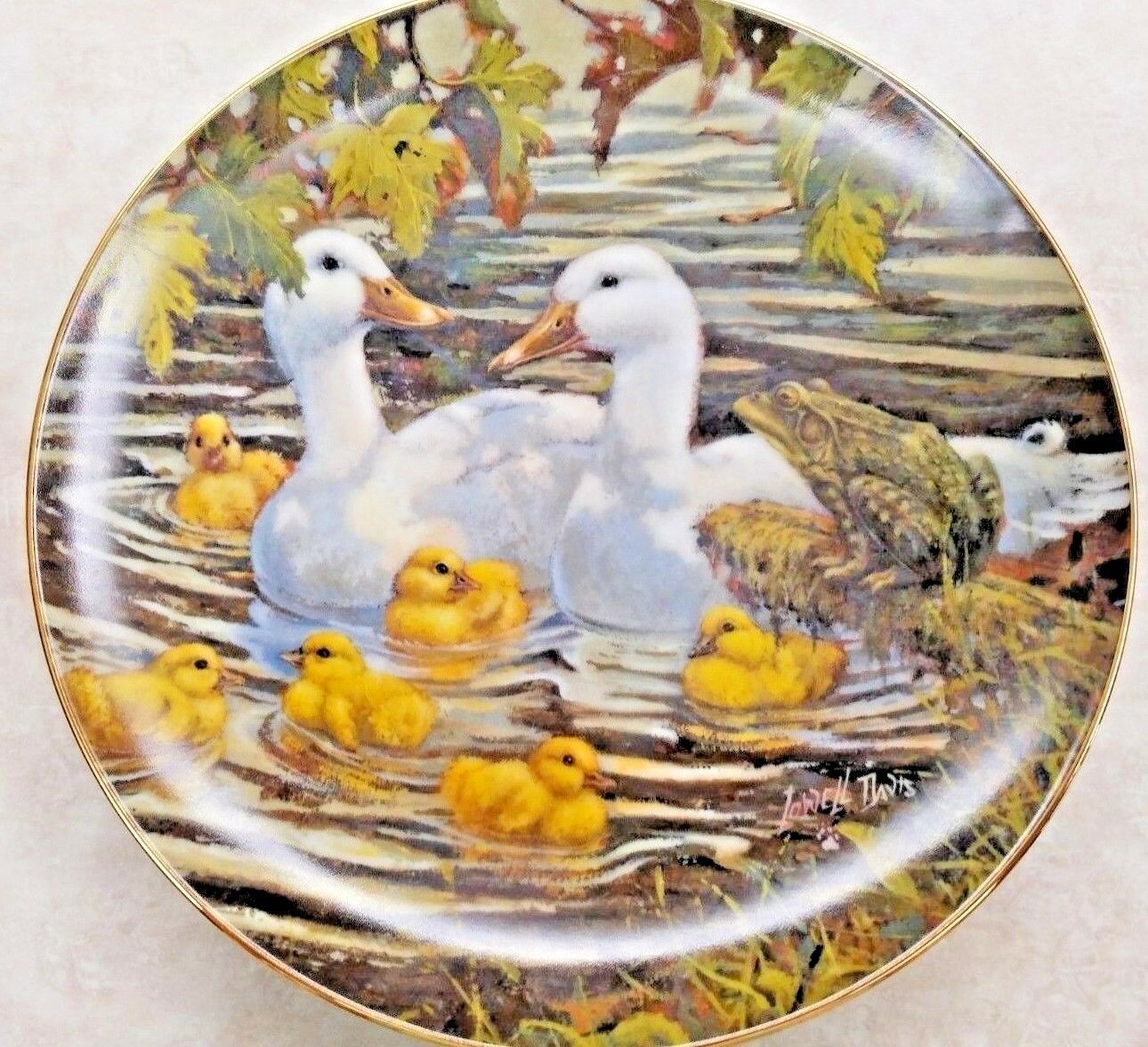 Primary image for Lowell Davis Collector Plate "Bustin With Pride" Duck Family Big Green Frog