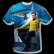 Star Trek Captain Kirk's Chair One Sided Sublimation Print T-Shirt 3X NEW UNWORN - $29.02