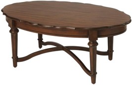 Coffee Table French Country Scalloped Top Oval X-Frame - $859.00