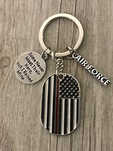 US Air force Corps Mom - Dad Charm Keychain, Raised Hero Jewelry, United Stated