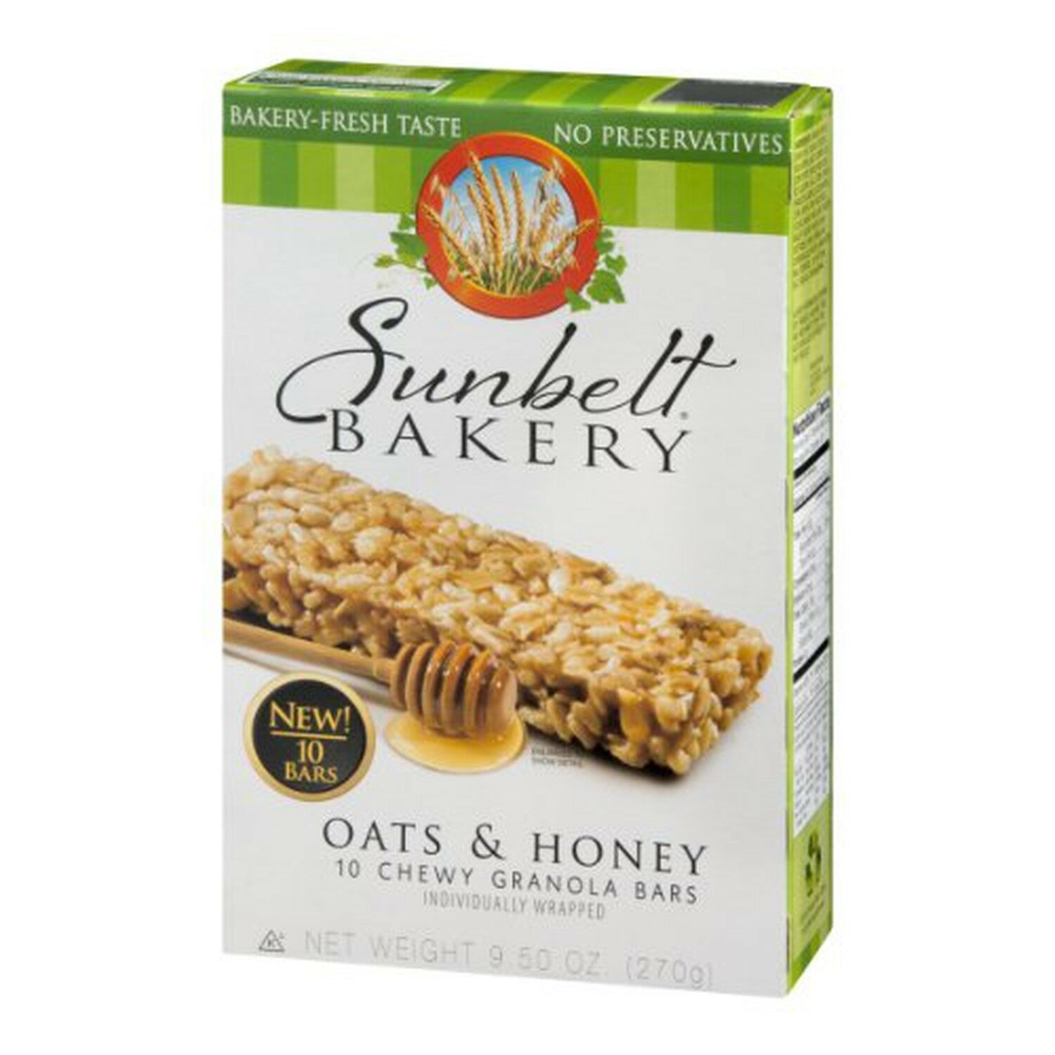 Sunbelt Bakery Granola Bars Chewy Oats & Honey 10 CT box of granola