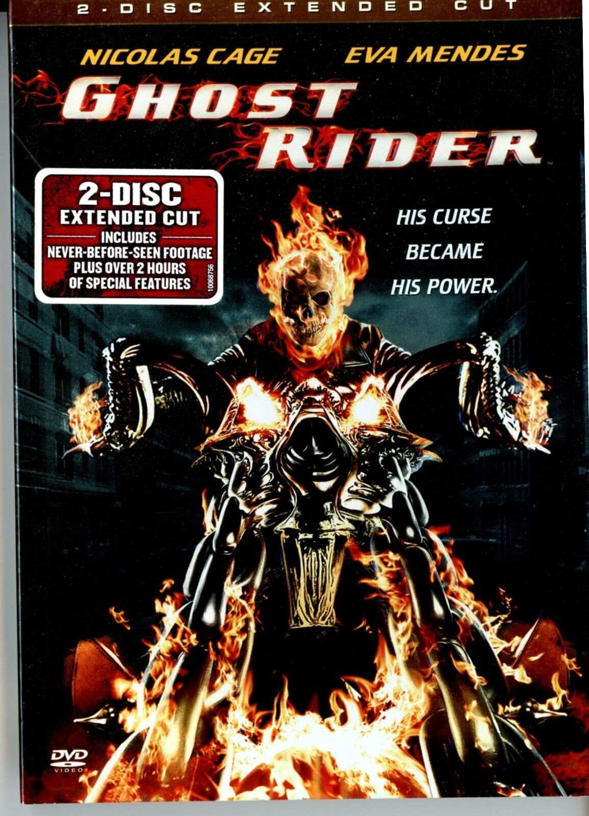 Ghost Rider DVD Two-Disc Extended Cut MCU Marvel Comics Nicholas Cage ...