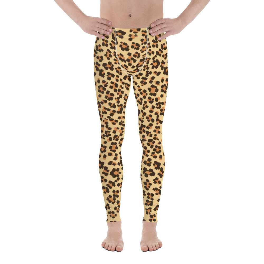 Mens Leopard Print Cotton Sports Leggings Thermal Long Johns Underwear ...