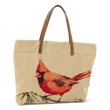Cardinal Tote Bag Leather Straps & Brass Studs Lined with Zipper Closure Pocket image 1