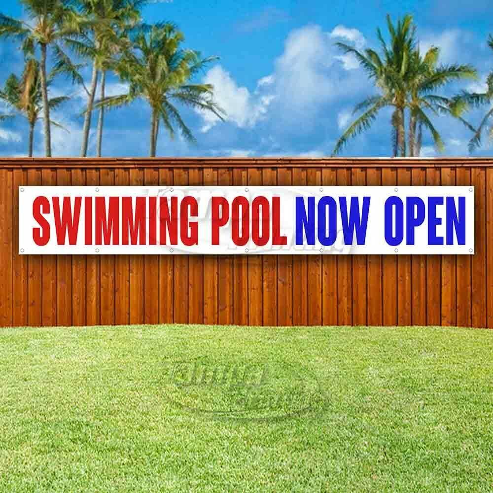 SWIMMING POOL NOW OPEN Advertising Vinyl Banner Flag Sign LARGE HUGE ...