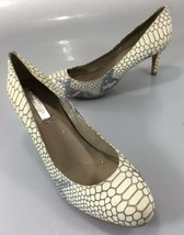 BCBGMaxazria Womens 9.5 Faux Snakeskin Reptile Ivory Leather 3&quot; Heels Pumps - $37.73