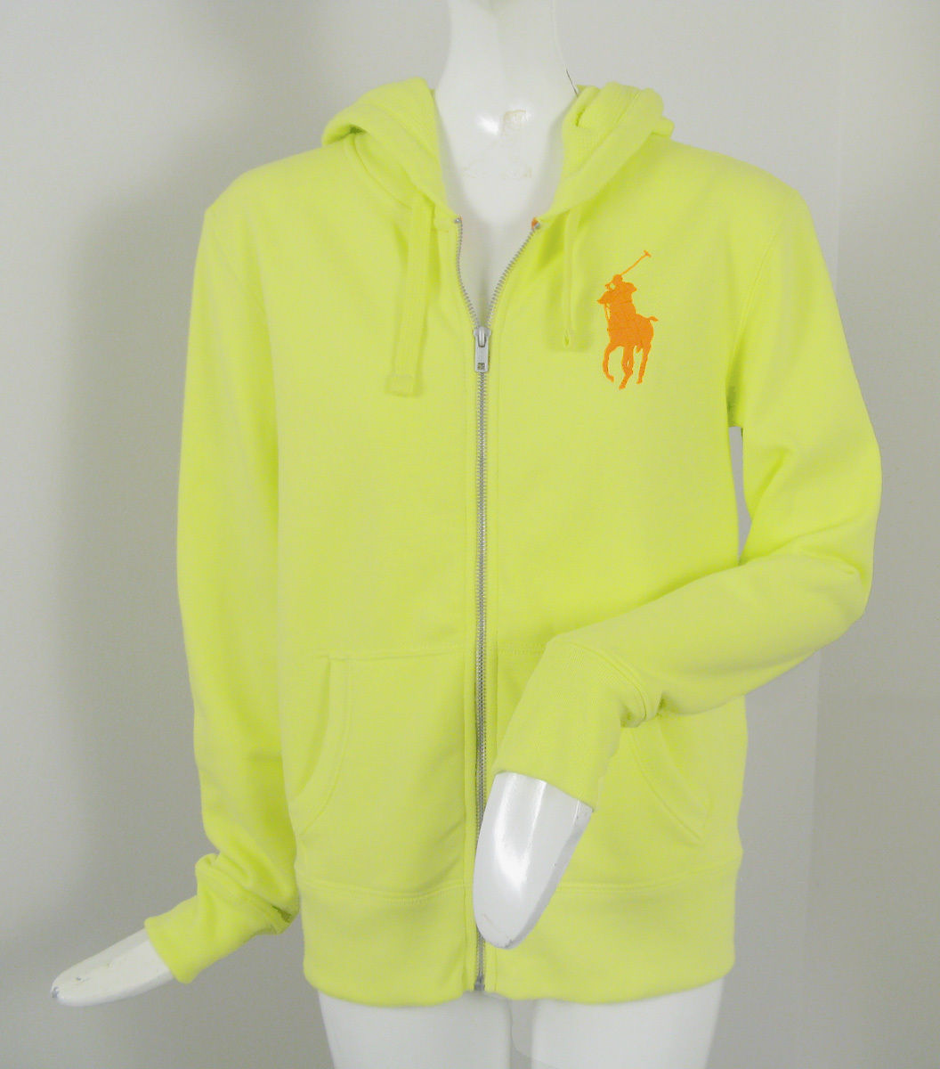 ralph lauren navy hoodie yellow pony