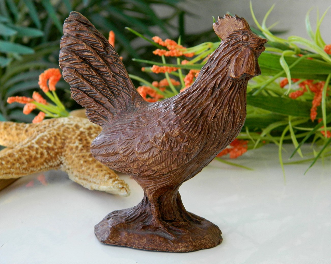 chicken and rooster figurines