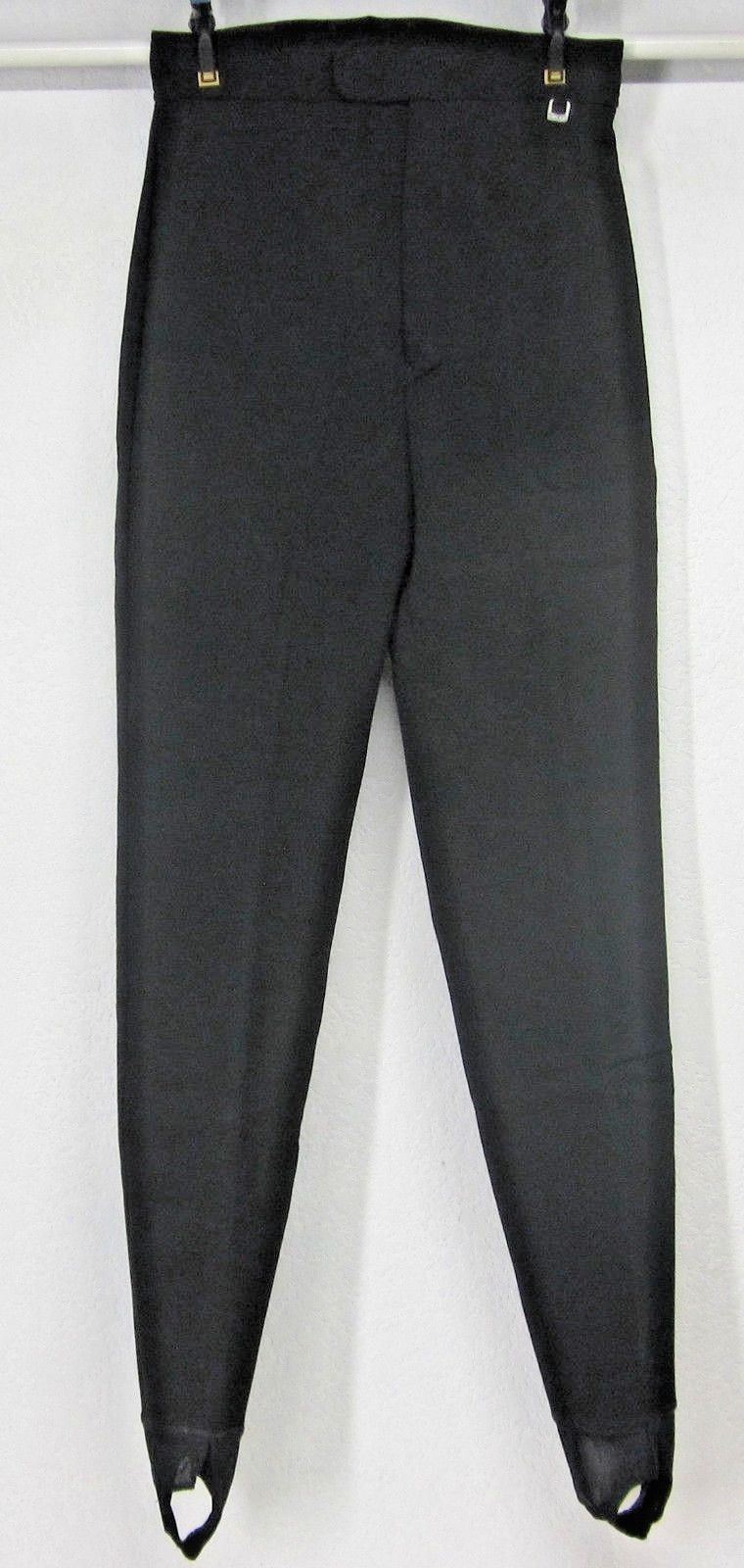 ROFFE NWOT WOMEN'S (8L) W26 L28 BLACK SWISS SKI PANTS WOOL BLEND STIRRUPS USA Snow Pants & Bibs