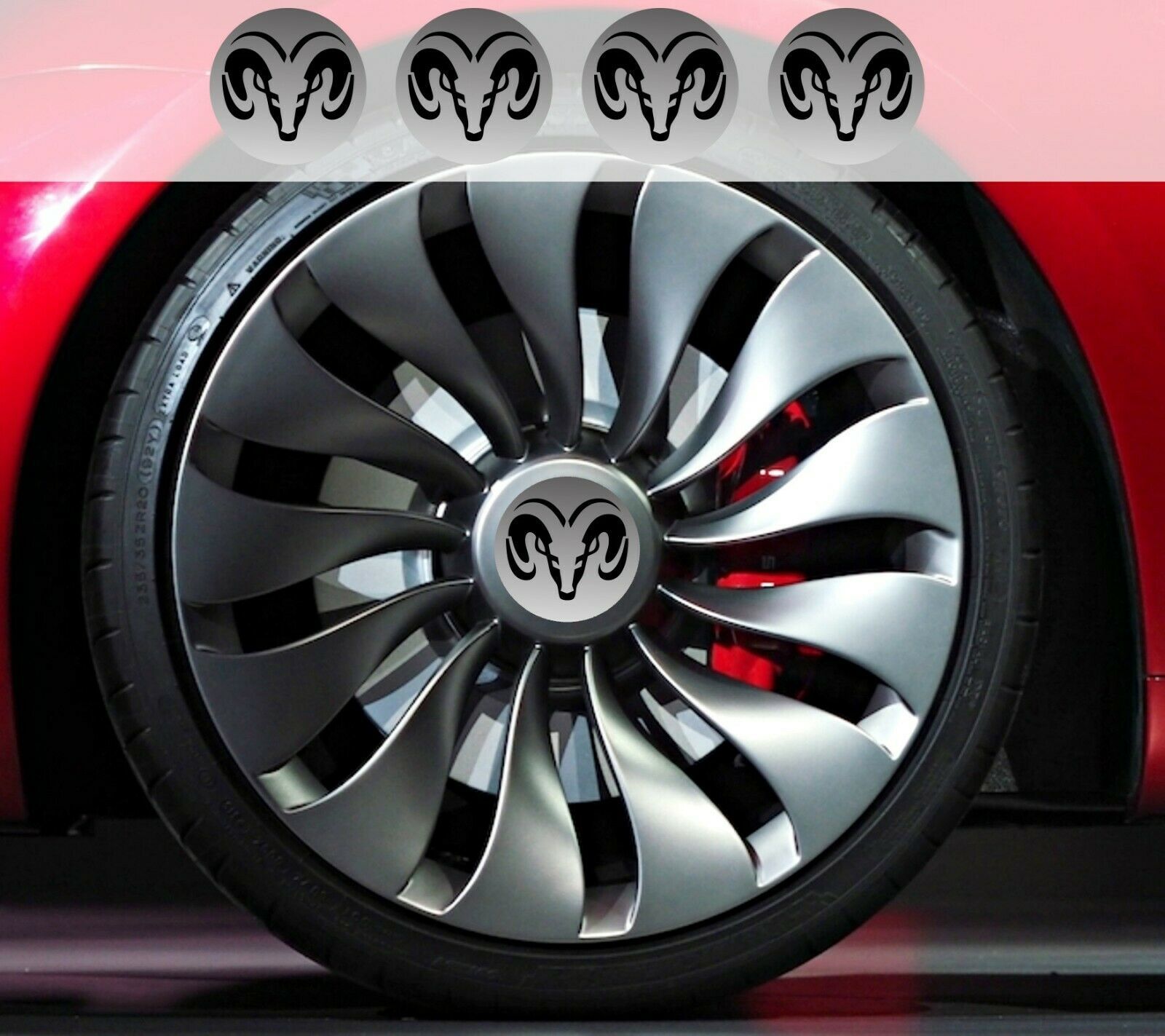 Dodge Ram Head Logo Car Wheel Hub Center Cap vinyl decal sticker ...