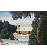 Old Mining Cabin Silver Peak Mountains Original Oil Painting By Irene Livermore  - $825.00